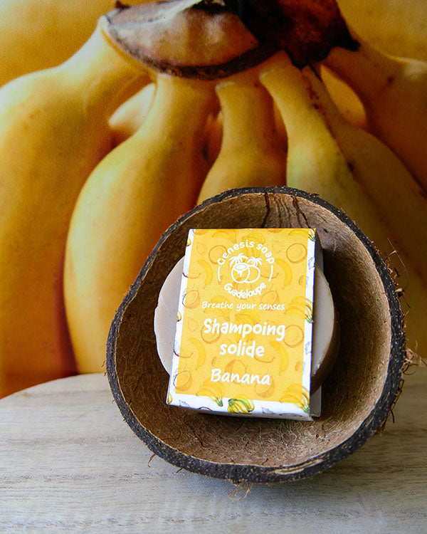 BANANA shampoing solide banane et lait de coco - Genesis Soap Guadeloupe
